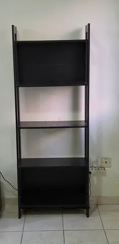 Tall Black Open Shelf Unit / Bookcase - 4 Shelves