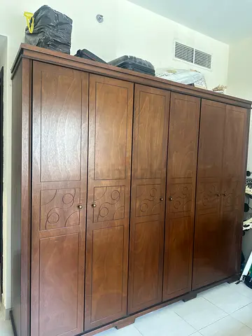 Solid Wood 4-Door Wardrobe - Good Condition
