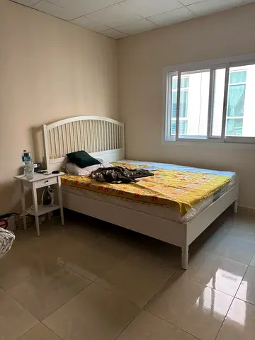 IKEA White wooden double bed frame with headboard and mattress - good condition - moving out sales