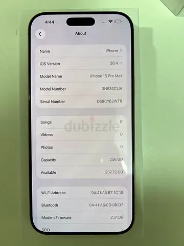 iPhone 16 pro max 256 GB