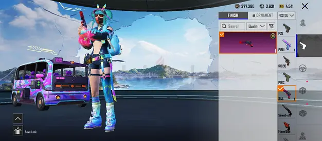 PUBG Mobile account with rare skins and van cosmetic