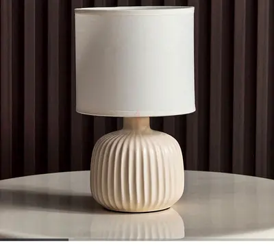 Brand New in Box, 2 piece Ceramic Table Lamp set Ivory - 27cm