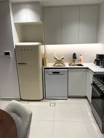 Like new cream retro-style Smeg refrigerator - excellent working condition