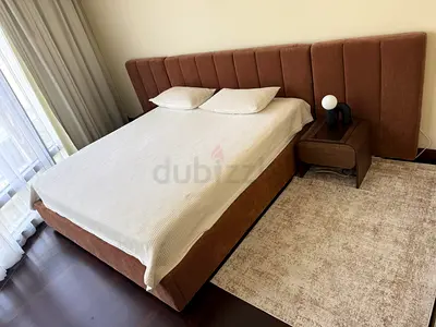 Upholstered bed with mattress headboard - good condition