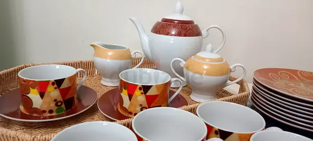 Beautiful Tea Set with matching Serving plates