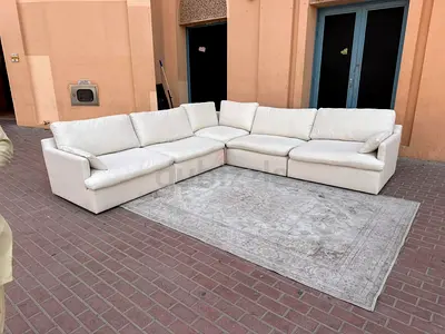 Feather 🪶 filled Modular Home Center Swin Corner Sofa Beige