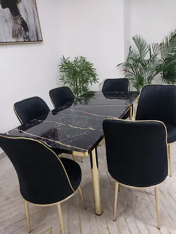 Black Dining Table with 6 chairs