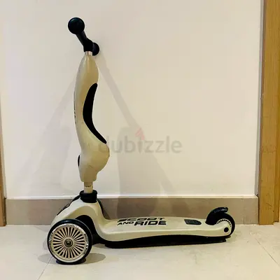 Kids 3-Wheel Scooter and Ride-On — White, Good Condition scoot and ride scoot&ride - grey