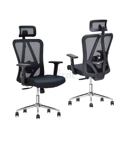 Ergonomic Mesh Office Chair with Headrest - Adjustable Lumbar Support