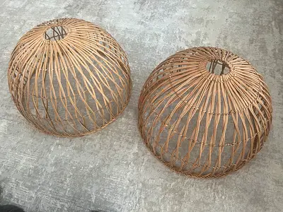 2 x rattan lamp shades