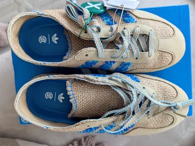 BRAND NEW: Adidas x CLOT Gazelle "Linen Khaki / Light Blue" (Edison Chen Edition) | Size: US 7.5 M