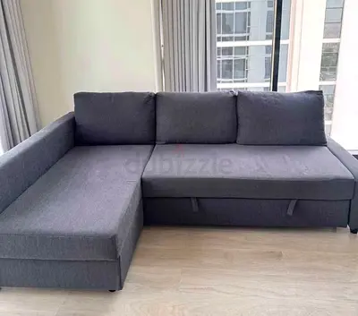 Grey L-Shaped Corner Sofa Bed