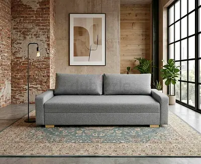 IKEA GRÄLVIKEN 3-seat sofa-bed under storage grey color