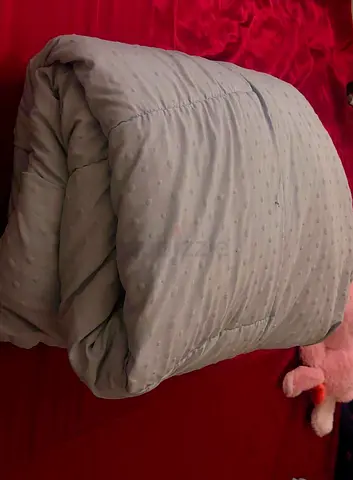 Light grey quilted comforter/duvet - gently used