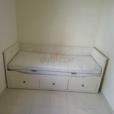 IKEA hamness daybed with 3 big storage drawers and 2 IKEA mattresses
