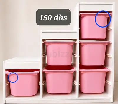 IKEA TROFAST Storage Unit with Pink Bins – AED 150