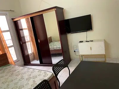 Master bedroom with attached bathroom available in CBD international city 2bhk for Indian family