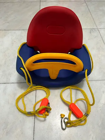 Multi Color Plastic Toddler Swing Seat with Safety Bar