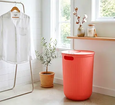 Modern Pink Laundry Hamper with Lid