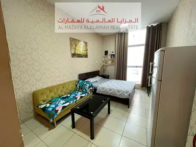 Furnished studio in Al Bu Tinah, Sharjah, behind Nesto Market, including electricity and internet, and close to all services