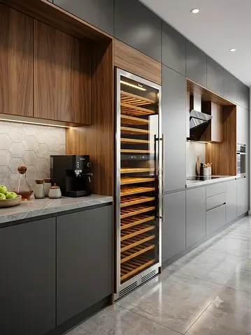 Terim 228-Bottle Wine Cooler – Dual-Zone Temperature | Wooden Shelves | Premium Storage
