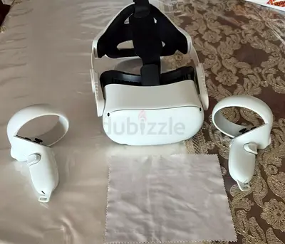 Meta quest 2 with controllers upgraded face strap and upgraded head strap