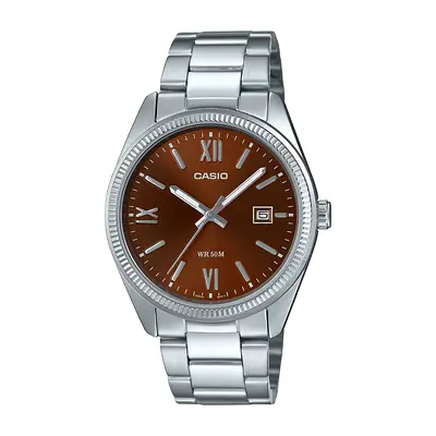 Casio MTP-1302DD-5AVDF Men's Stainless Steel Watch with Brown Dial - Model WR 50M
