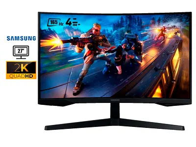 Samsung Odyssey G5 27 Inch Curved 165Hz QHD 2560x1440 1ms AMD FreeSync Gaming Monitor