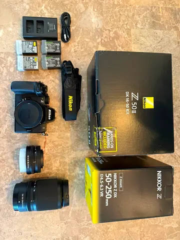 Nikon Z50 II Mirrorless Camera + 2 Lenses + 4 Batteries