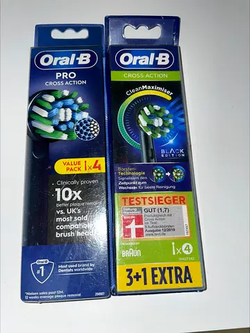 Oral-B Cross Action Pack of 4 Black 4 Brush Heads