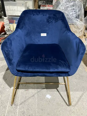 Blue Velvet Accent Chairs – Good Condition