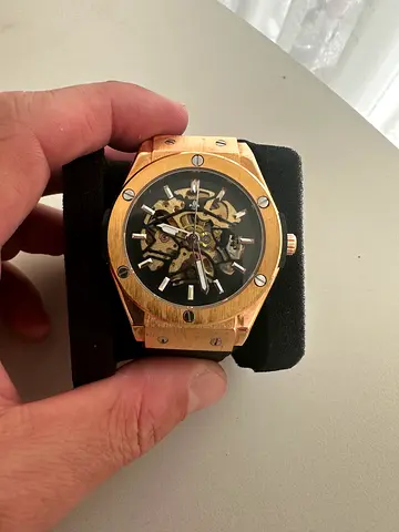 Gold-tone Skeleton Automatic Men's Watch - Used