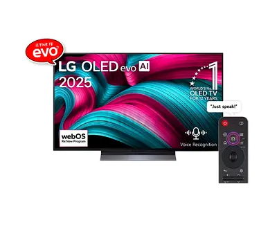 LG 48″ OLED evo AI C5 4K 144Hz Smart TV with AI Magic Remote Dolby webOS25 OLED48C56LA (2025 Model)