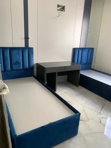🛏️ Brand New 2 Single Beds Set | Premium Upholstered Design | Modern Bedroom Furniture ✨90*200