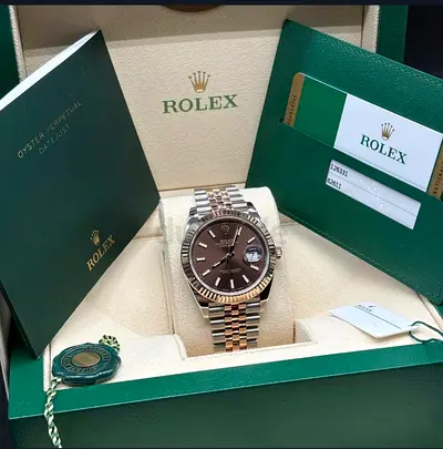 Rolex Datejust Two Tone Chocolate Dial 1:1 Clone With box and card