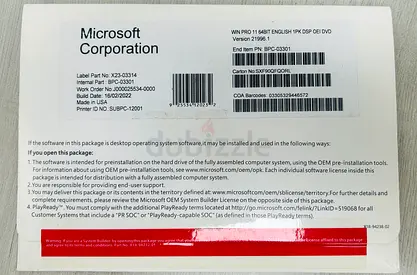 Windows 11 Pro 64-Bit Physical DVD Pack (Factory Sealed)