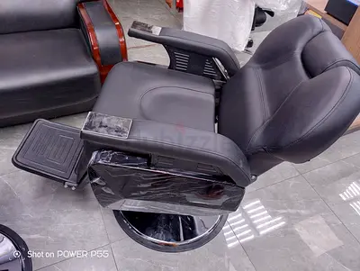 Used Black Reclining Barber/Salon Chair with Footrest
