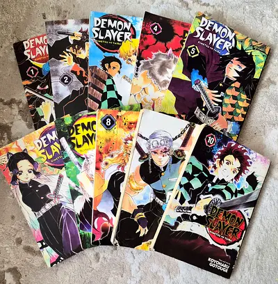 Demon Slayer manga volume 1-10 black and white ( bundle)
