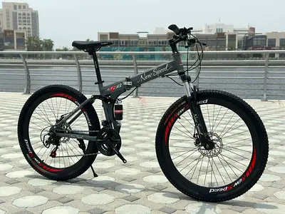 New Speed Folding Mountain Bike - 26" Wheels, Front Suspension