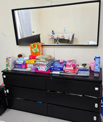 IKEA Malm Chest of 6 drawers with mirror and 2 Side Tables