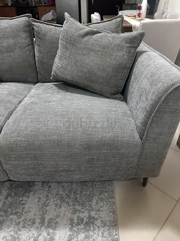 Grey fabric 2 seater sofa / armchair - good condition