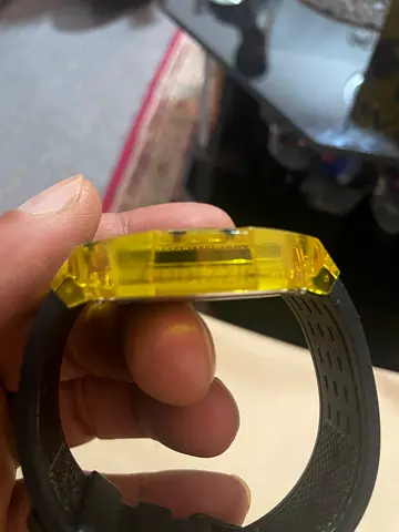 Yellow transparent quartz brand Guess original. Even the battery not charged till today. Like new
