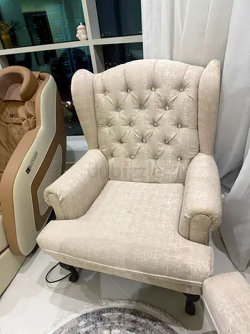 Pair of Tufted Wingback Armchairs