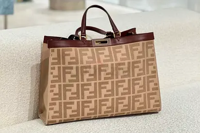 Fendi Wool Vitello X Tote Beige