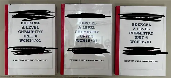 Edexcel A Level Chemistry Units 4, 5, 6 Set of 3. 100AED per book Negotiable