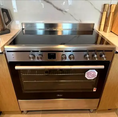 Free Delivery- Terim Latest Model 5-Burner Electric Ceramic Cooking Range 90x60 CM