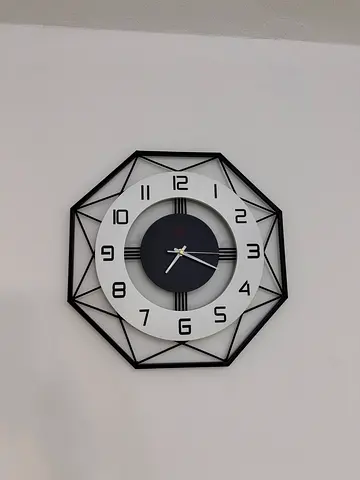 Modern Geometric Wall Clock - Black & White Decorative Clock