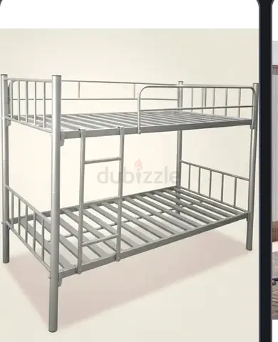 Metal Bunk Bed Frame - Double Over Double, Silver