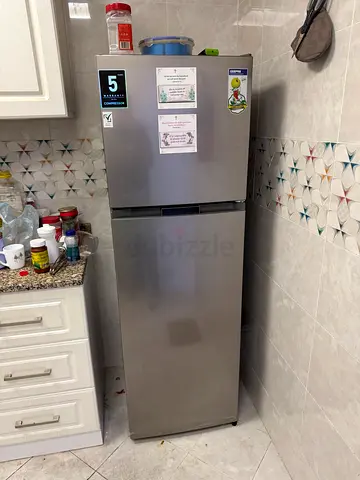 Stainless Steel Bottom-Freezer Refrigerator - Good Condition geepas