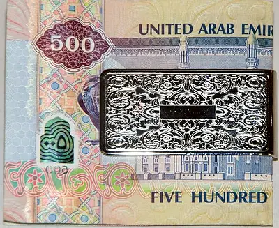 Silver-tone Ornate Money Clip - Decorative Metal Clip (wihtout money)